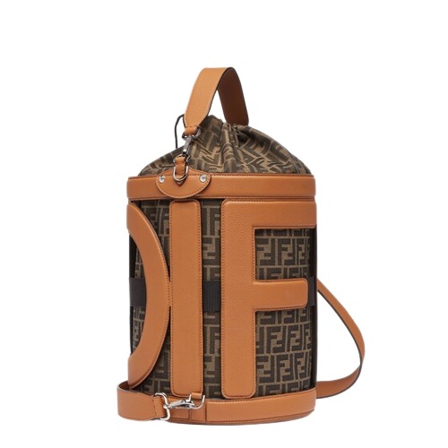 FF fabric & leather bucket bag