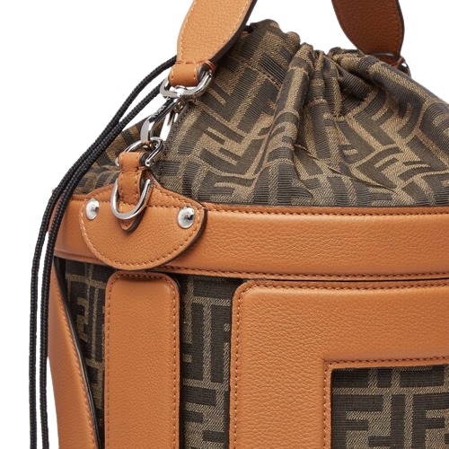 FF fabric & leather bucket bag
