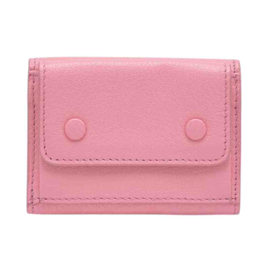 Common Snap Button Leather Wallet - Pink