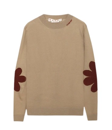 Round neck flower sweater