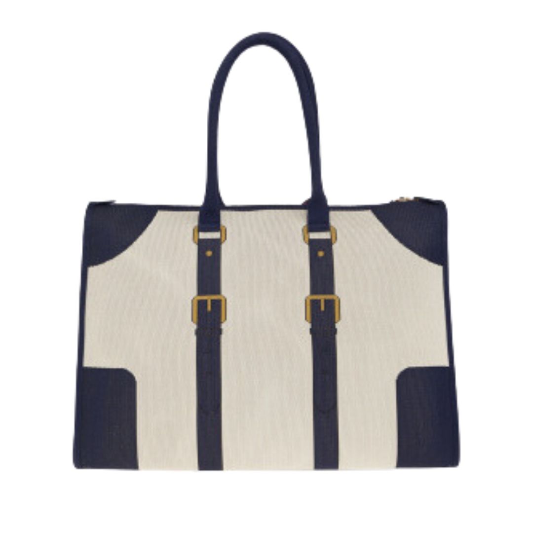 Trompe l'oeil jacquard travel bag