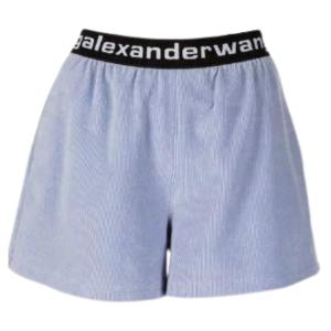 Alexander Wang Elastic Short in Stretch Corduroy Evening Haze