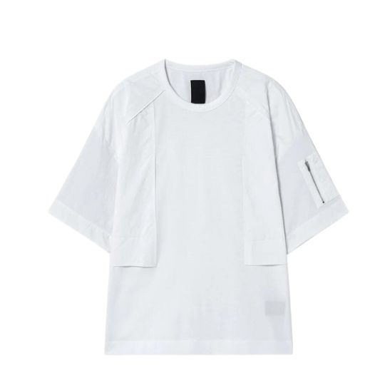 Nylon Color Short Sleeve T-Shirt - White