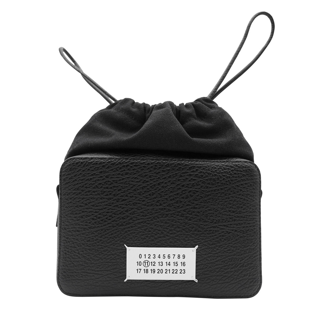  MAISON MARGIELA GRAINED LEATHER SHOULDER BAG IN BLACK