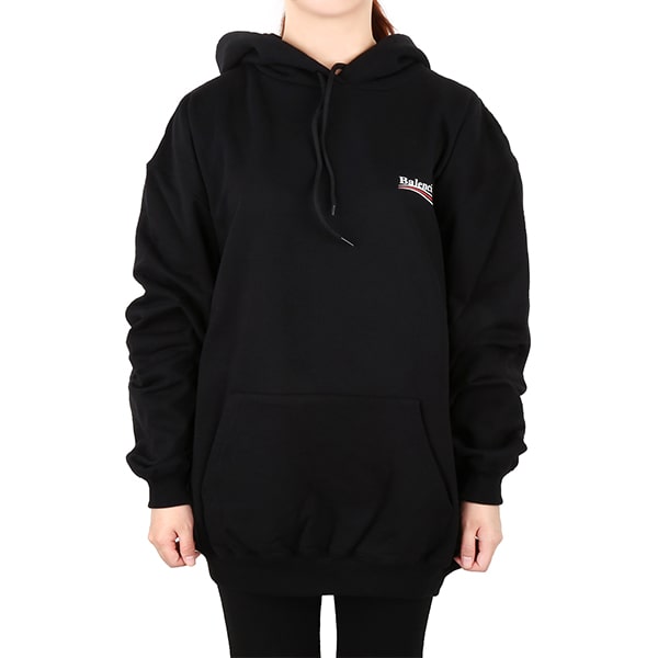 Black Wave Logo Hooded Sweatshirt