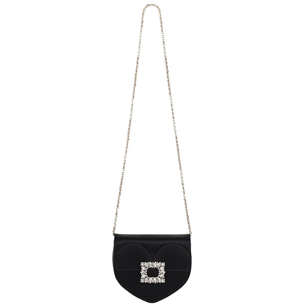 Roger Vivier|23SS Black RV Love Mini Chain Clutch