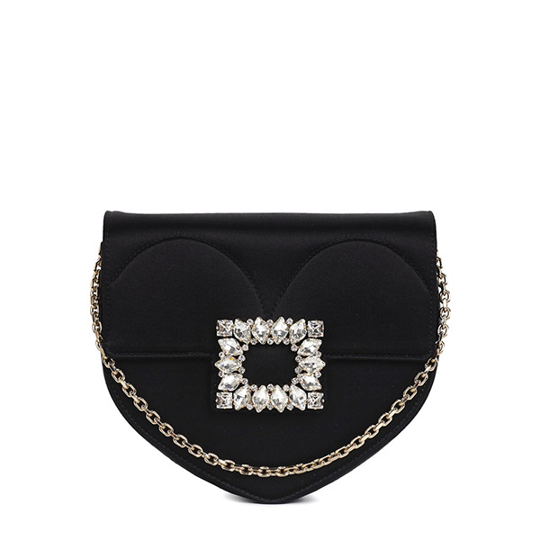 Roger Vivier|23SS Black RV Love Mini Chain Clutch