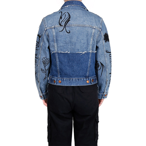 BLUE multi-printing denim jacket