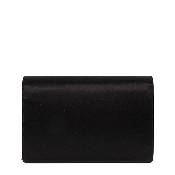 Black RV Bouquet Strass Buckle Clutch