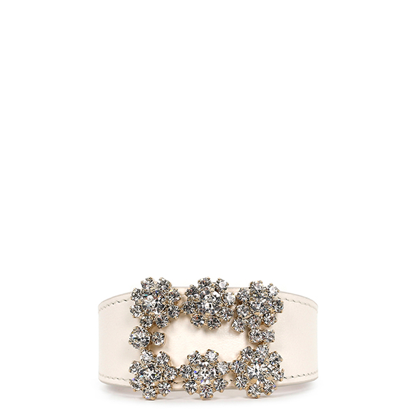 White Flower Strass Buckle Bracelet