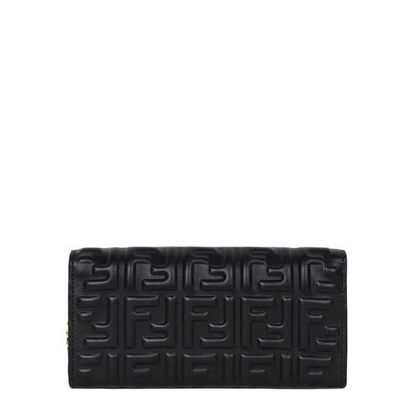 Black Chain Long Wallet Baguette Bag