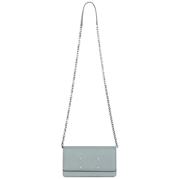 Pale Blue Stitch Wallet Chain Bag