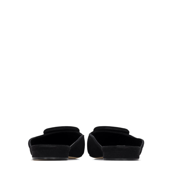 Black Maysale Suede Flat Mule