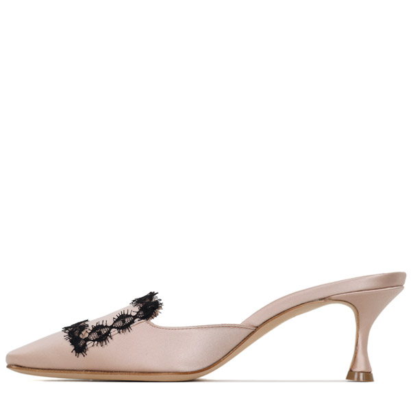 Nude Kayname Satin Mule