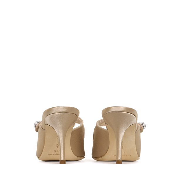 Nude Jewel Satin Mule