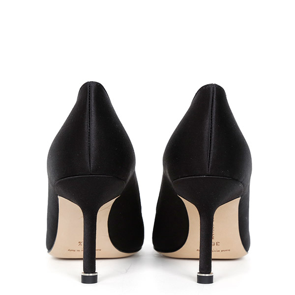 Black Hangish Satin Pumps Heel