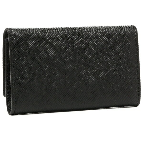 Saffiano leather key case black