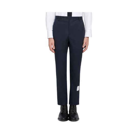 NAVY COTTON TWILL UNCONSTRUCTED CHINO TROUSER