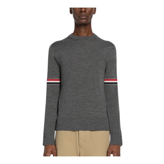 FINE MERINO STRIPE CREWNECK PULLOVER