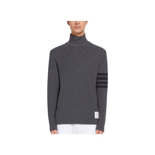 DARK GREY COMPACT WAFFLE 4-BAR TURTLENECK