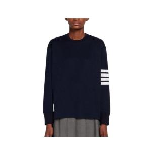 NAVY MEDIUM WEIGHT JERSEY ENGINEERED 4-BAR OVERSIZED LONG-SLEEVED TEE