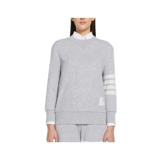 CASHMERE WOOL WAFFLE 4-BAR PULLOVER SWEATSHIRT