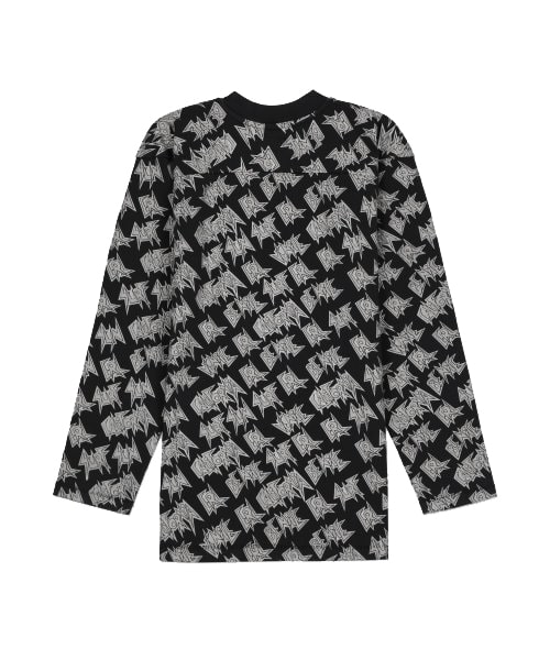 Men's All Over Print Long Sleeve T-Shirt - Black