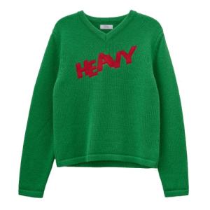 Men's Heavy V Neck Knit - Green