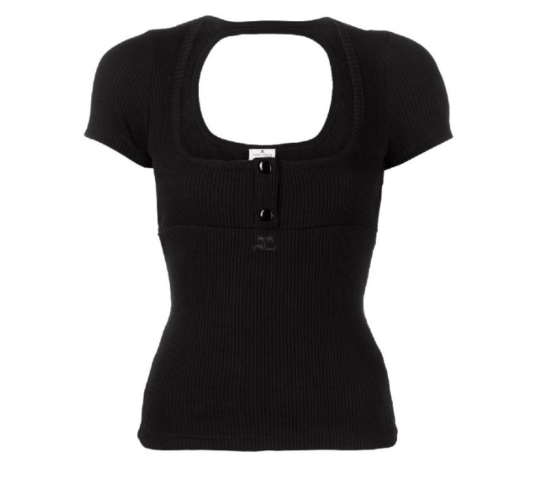 Back cutout square neck crop top