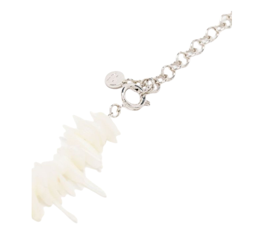 Logo Pendant Pearl Choker Necklace