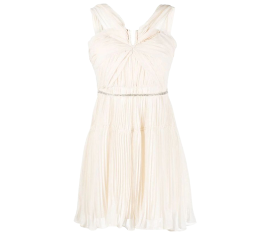 Chiffon pleated mini dress