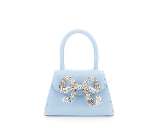 Silver bow embellishment microbag