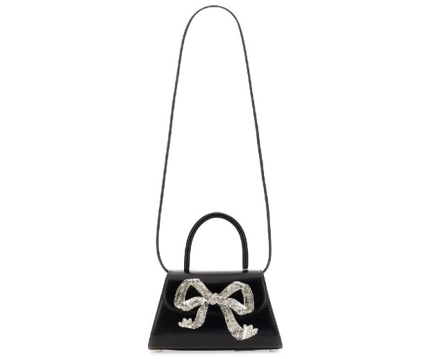 Silver bow embellished mini bag