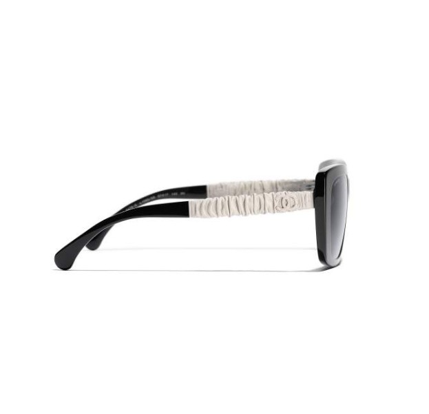 Logo ruched temple square sunglasses