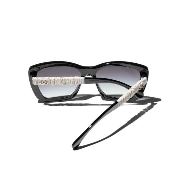 Logo ruched temple square sunglasses