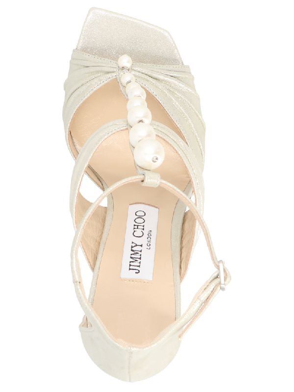 AURA pearl embellished sandal heels