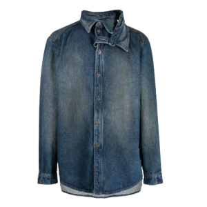 Double collar overfit denim shirt