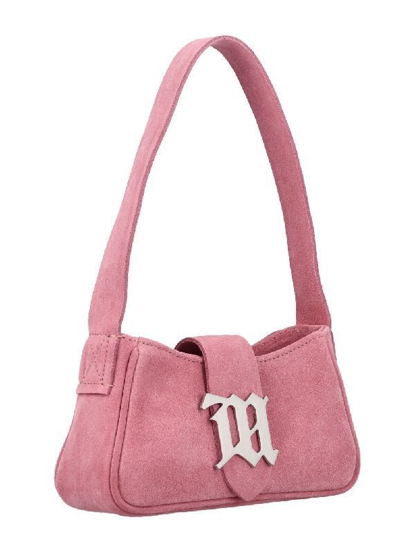 Metal Logo Suede Mini Shoulder Bag