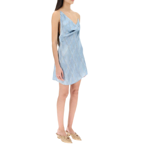 Draped satin slip dress