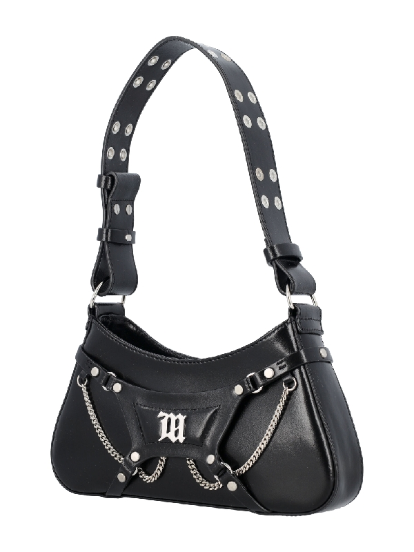 FETISH LOGO CHAIN ​​STUDD SHOULDER BAG