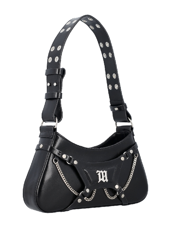 FETISH LOGO CHAIN ​​STUDD SHOULDER BAG