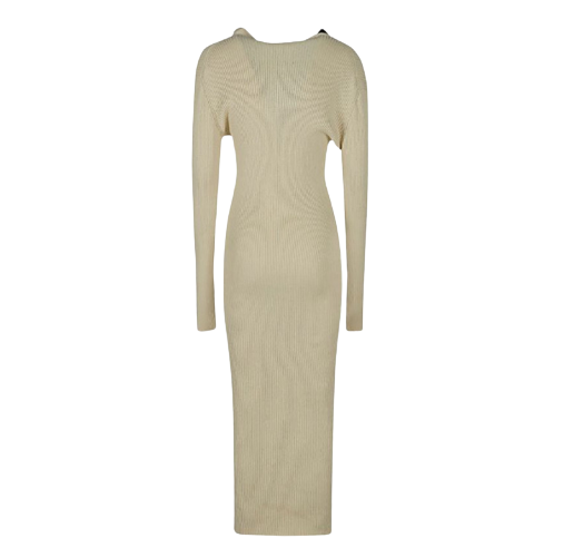 Bi-color collar rib knit dress