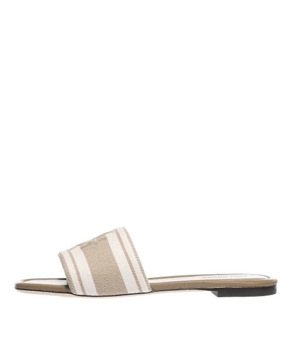 Double T jacquard slide beige