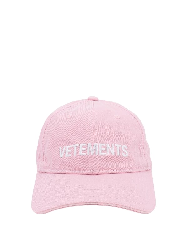 Logo embroidered cotton ball cap pink