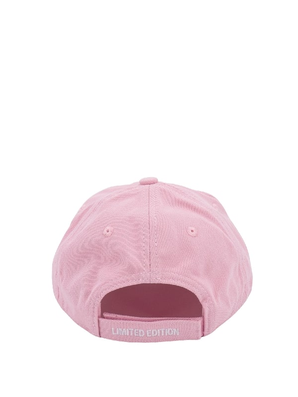 Logo embroidered cotton ball cap pink