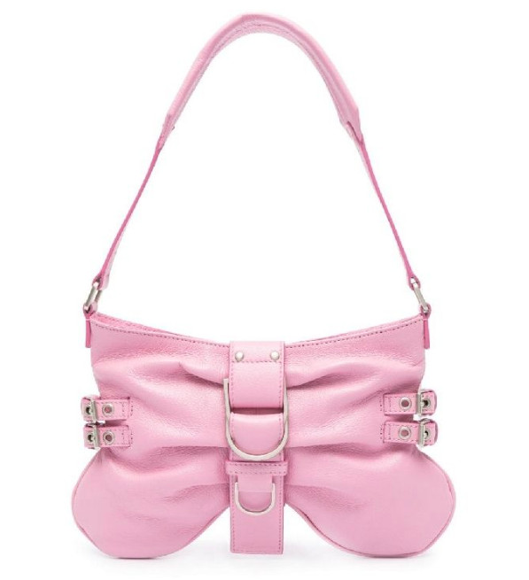 Butterfly logo buckle large shoulder bag