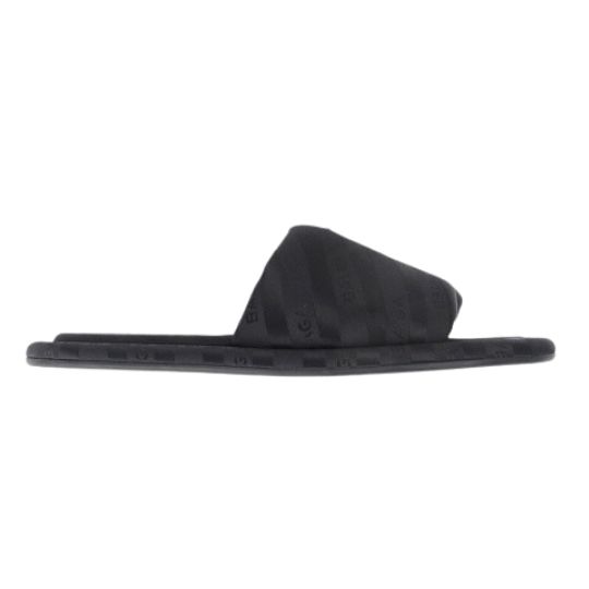 logo slippers black