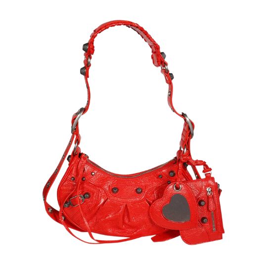 BALENCIAGA RED ‘LE CAGOLE XS’ SHOULDER BAG