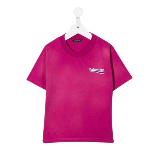 Political Campaign Cotton T-Shirt Fucsia