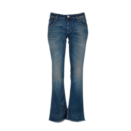 Balenciaga Flared Cropped Jean In Blue